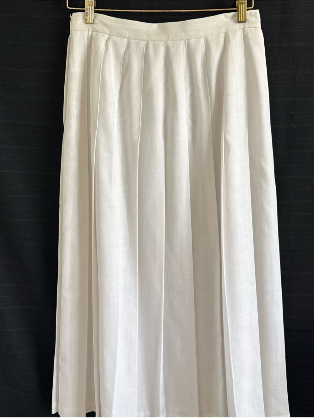 Vintage Suburbans White Pleated Midi Skirt 10 Cottagecore Modest Old Money - Picture 6 of 13